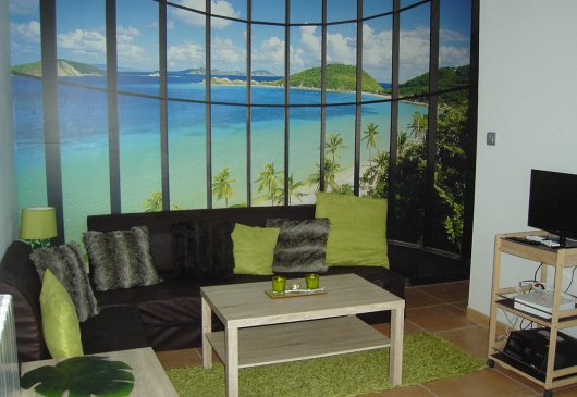 F2 en rez-de-jardin dans villa